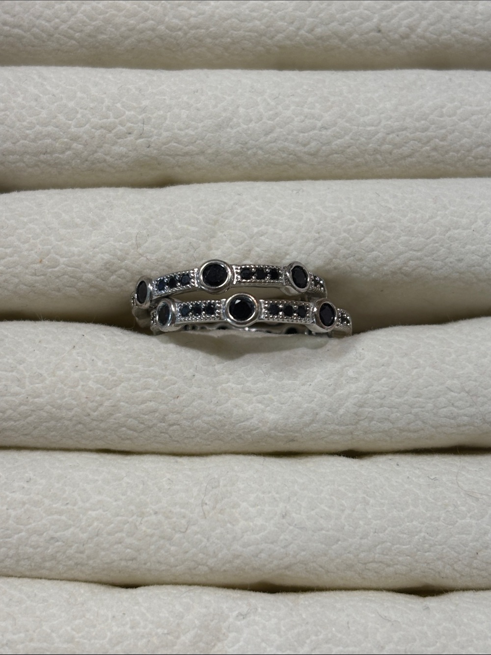 Black Onyx Double Band Rings by Bomb Party